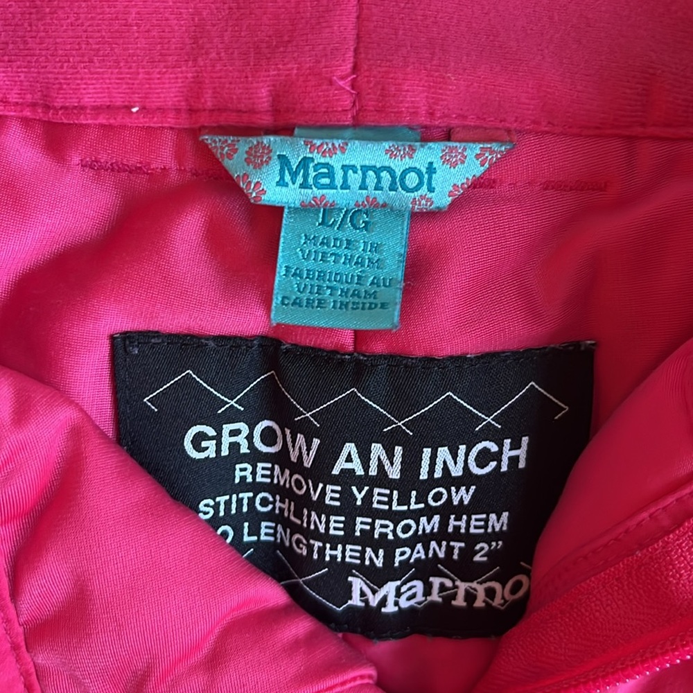 Marmot Youth Ski Snow Pants Size L Color Pink